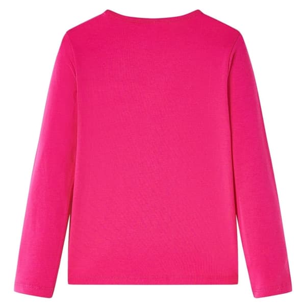 vidaXL T-shirt med långa ärmar för barn stark rosa 92