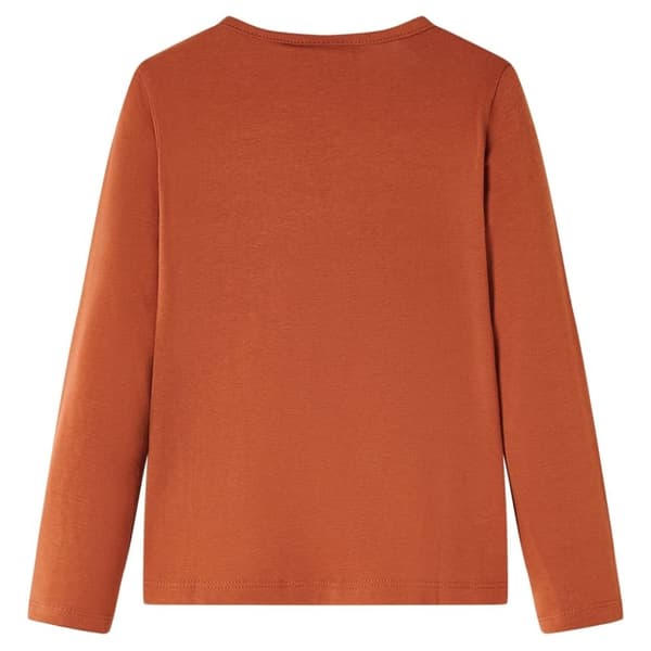 vidaXL T-shirt med långa ärmar för barn konjaksbrun 104