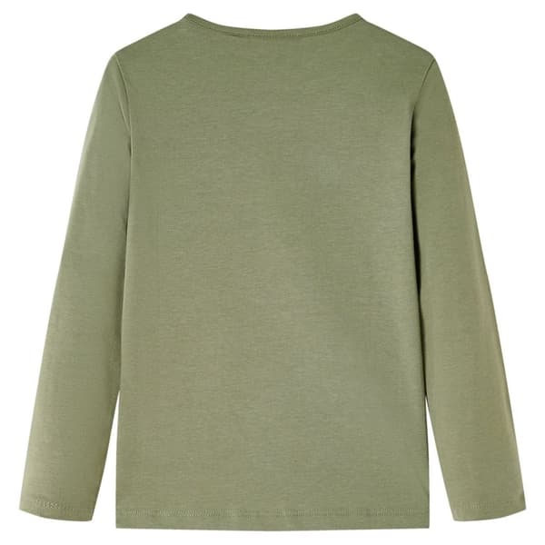 vidaXL T-shirt med långa ärmar för barn khaki 116