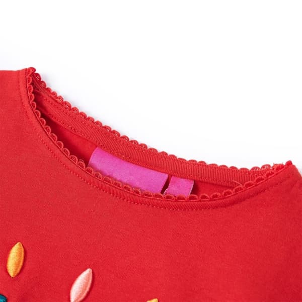 vidaXL T-shirt med långa ärmar för barn röd 116