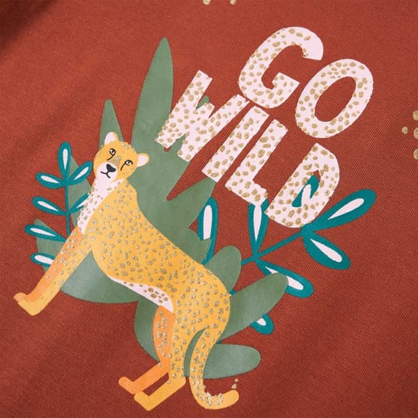 vidaXL Langærmet T-shirt til børn str. 140 cognacfarvet