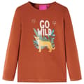Miniatyrbillede 1 af 7: vidaXL Langærmet T-shirt til børn str. 140 cognacfarvet