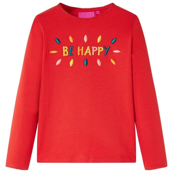 vidaXL Langærmet T-shirt til børn str. 92 rød