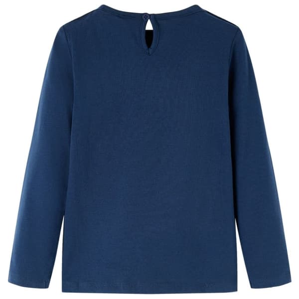 vidaXL Langærmet T-shirt til børn str. 116 marineblå