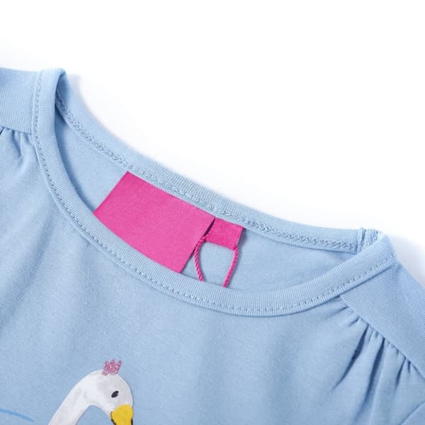 vidaXL Langærmet T-shirt til børn str. 116 lyseblå