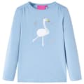 Miniatyrbillede 1 af 7: vidaXL Langærmet T-shirt til børn str. 116 lyseblå