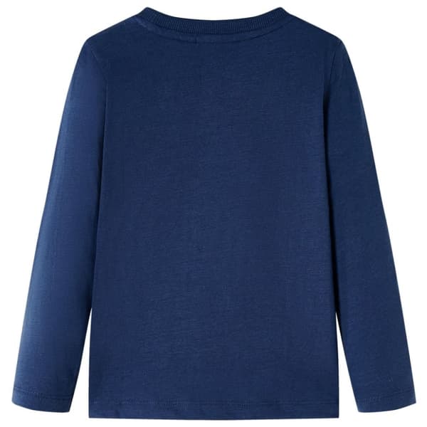 vidaXL T-shirt med långa ärmar för barn marinblå melange 116