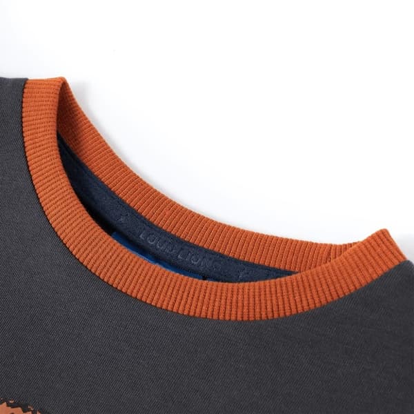 vidaXL T-shirt med långa ärmar för barn antracit 128