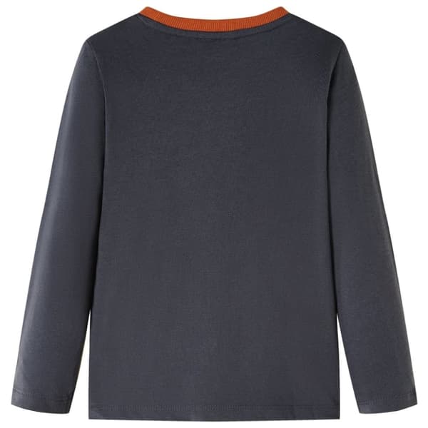 vidaXL T-shirt med långa ärmar för barn antracit 128