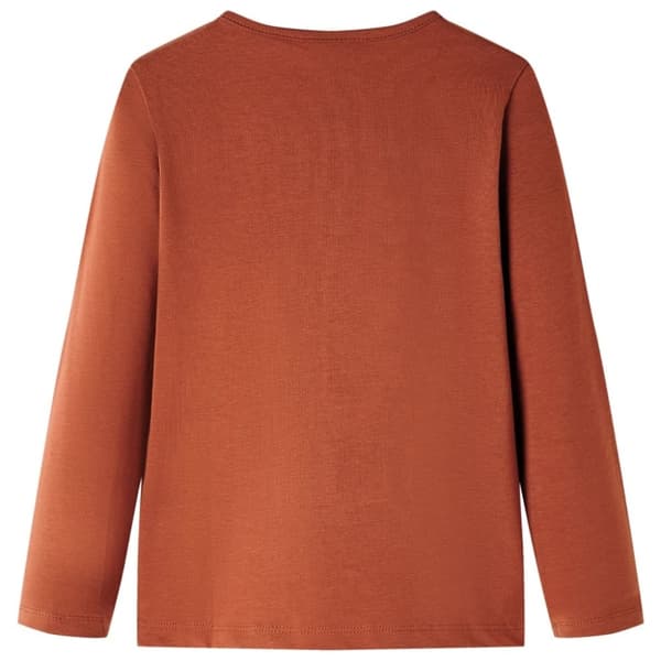 vidaXL T-shirt med långa ärmar för barn konjaksbrun 104