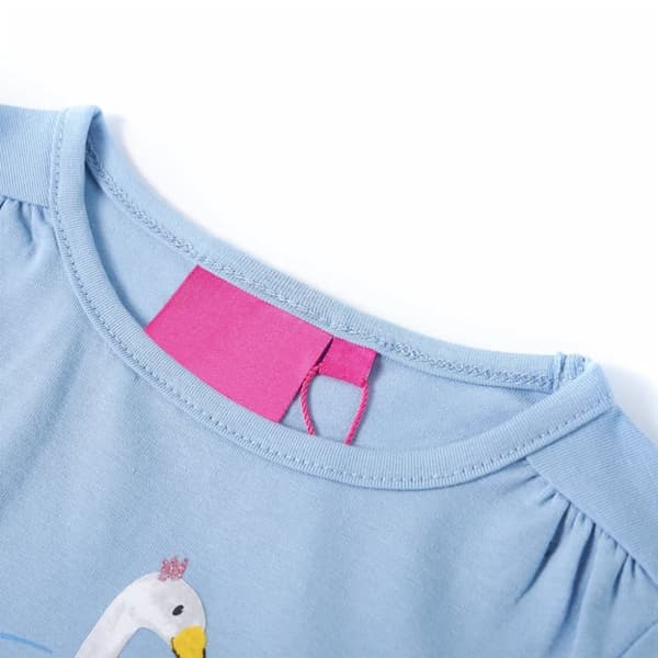 vidaXL T-shirt med långa ärmar för barn ljusblå 140
