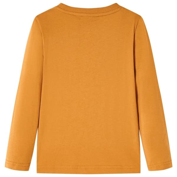 vidaXL Langærmet T-shirt til børn str. 92 cm okkergul