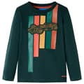 Miniatyrbillede 1 af 6: vidaXL Langærmet T-shirt til børn str. 104 cm mørkegrøn