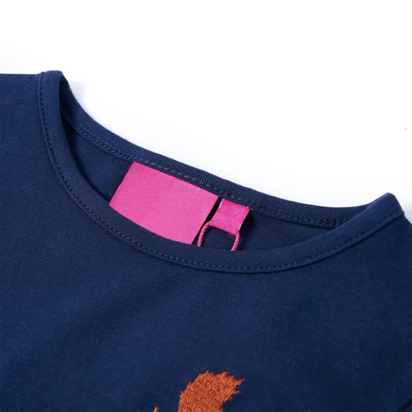 vidaXL Langærmet T-shirt til børn str. 128 marineblå