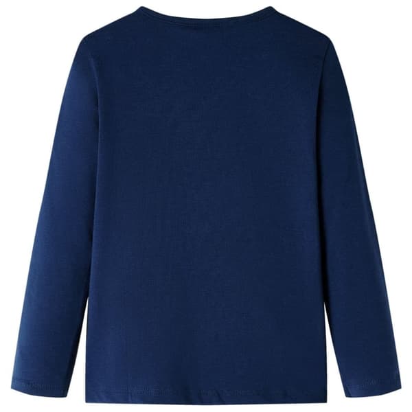 vidaXL Langærmet T-shirt til børn str. 128 marineblå
