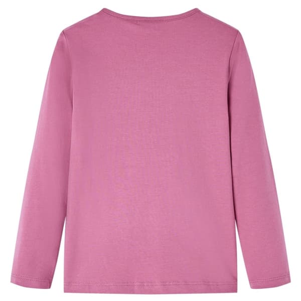 vidaXL T-shirt med långa ärmar för barn hallonrosa 92