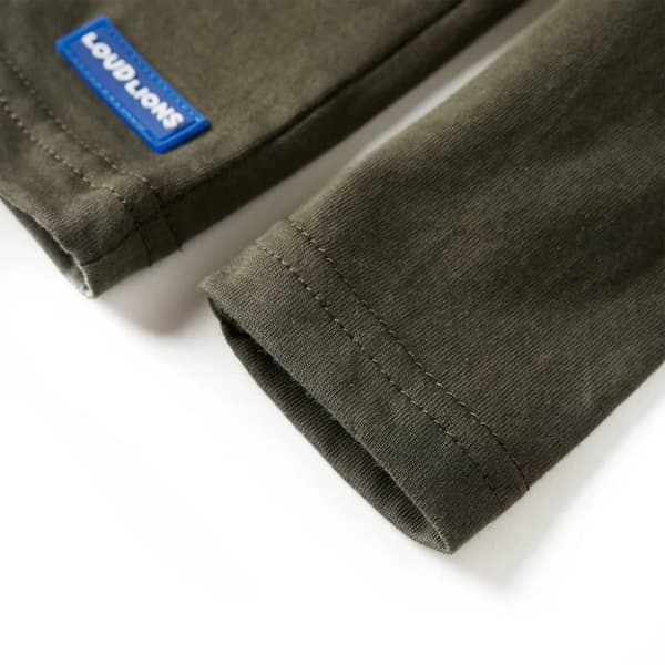 vidaXL T-shirt med långa ärmar för barn khaki 104