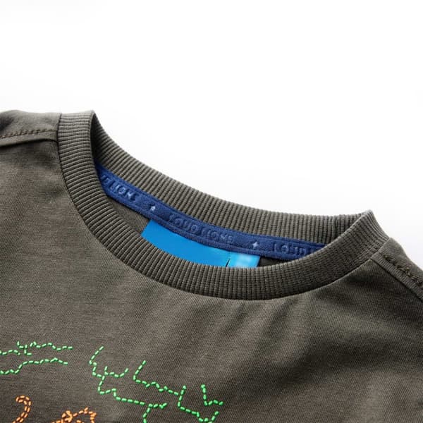 vidaXL T-shirt med långa ärmar för barn khaki 116