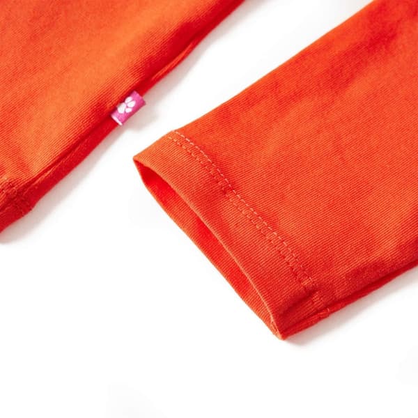 vidaXL T-shirt med långa ärmar för barn mörk orange 92