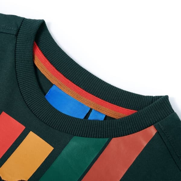 vidaXL T-shirt med långa ärmar för barn mörkgrön 128