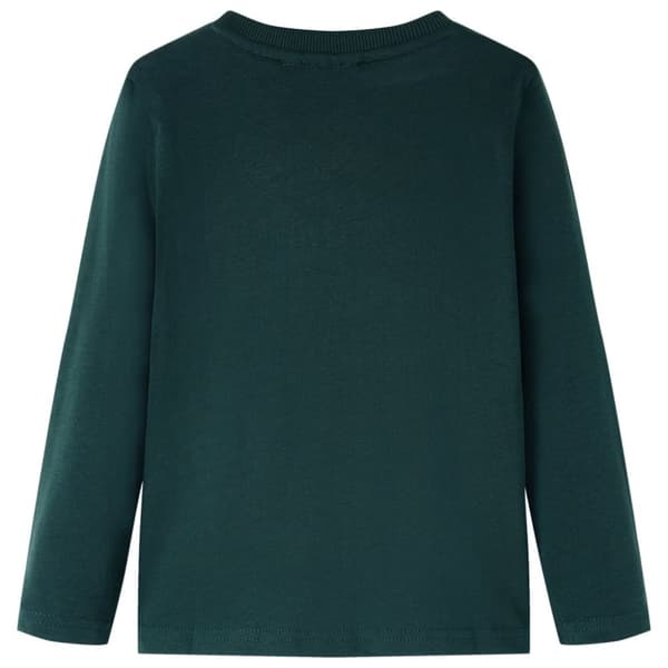 vidaXL T-shirt med långa ärmar för barn mörkgrön 128