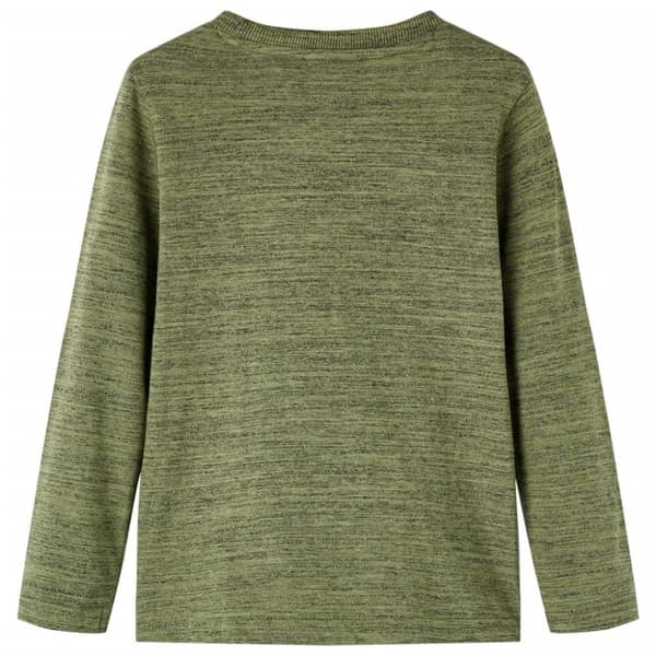 vidaXL Lasten pitkähihainen T-paita meleerattu khaki 116