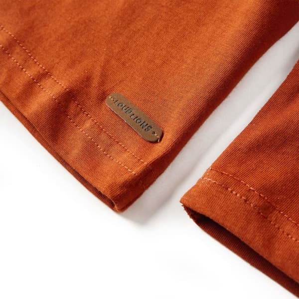 vidaXL Langærmet T-shirt til børn str. 92 rustfarvet