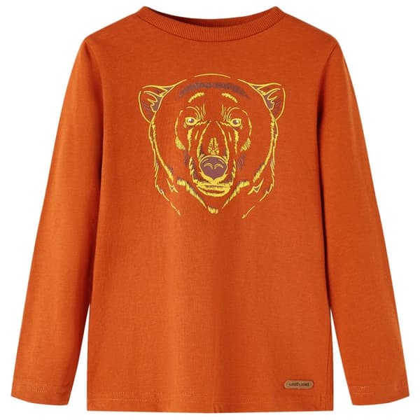 vidaXL Langærmet T-shirt til børn str. 92 rustfarvet