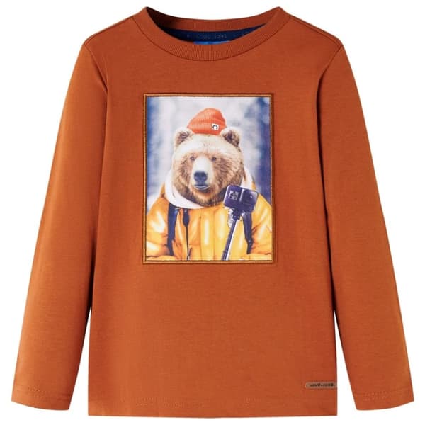 vidaXL Langærmet T-shirt til børn str. 104 cm orange