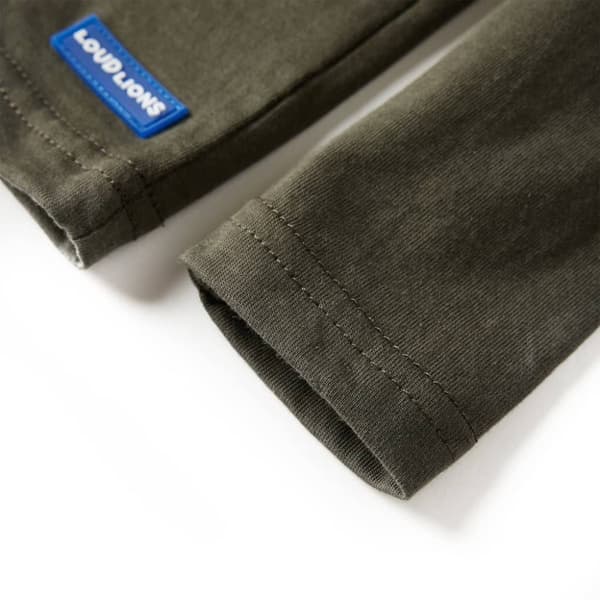 vidaXL T-shirt med långa ärmar för barn khaki 128
