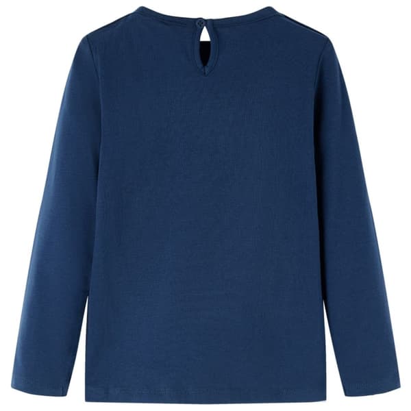 vidaXL T-shirt med långa ärmar för barn marinblå 104