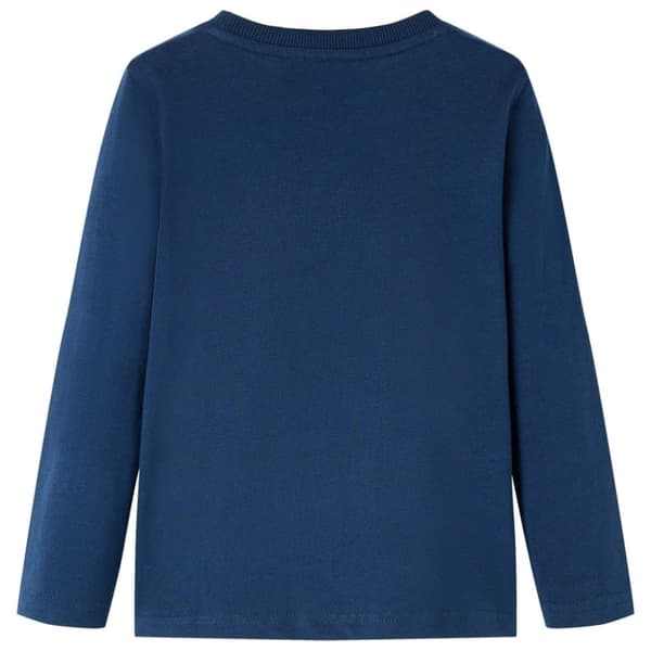 vidaXL T-shirt med långa ärmar för barn marinblå 128