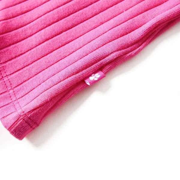 vidaXL T-shirt med långa ärmar för barn ribbstickad stark rosa 92