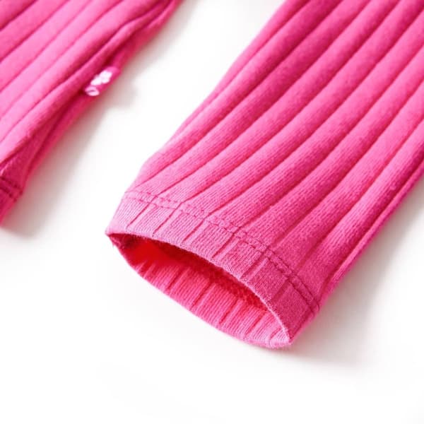 vidaXL T-shirt med långa ärmar för barn ribbstickad stark rosa 92