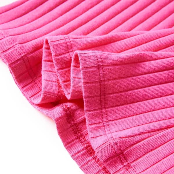 vidaXL T-shirt med långa ärmar för barn ribbstickad stark rosa 92