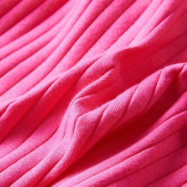 vidaXL T-shirt med långa ärmar för barn ribbstickad stark rosa 92