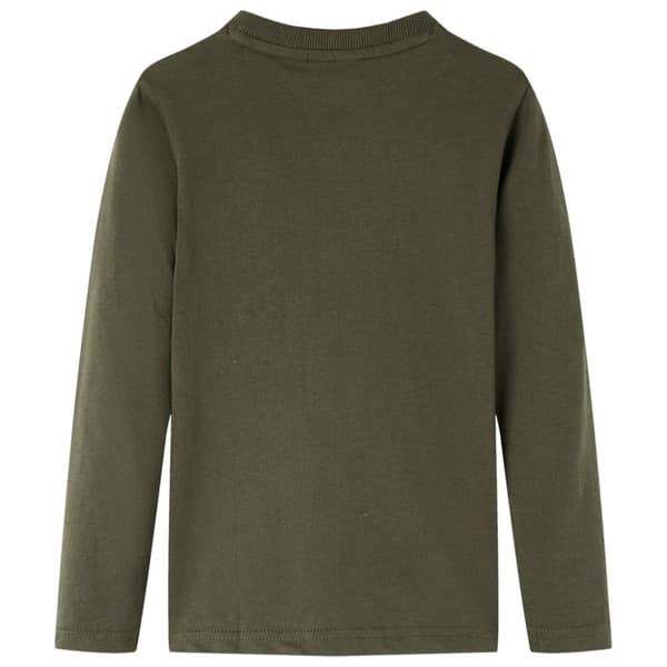 vidaXL Langærmet T-shirt til børn str. 128 kakifarvet