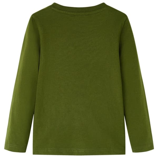 vidaXL Lasten pitkähihainen T-paita tumma khaki 92