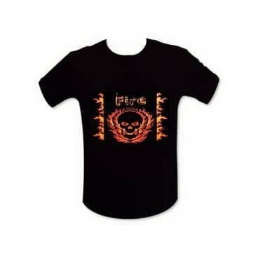 T-shirt skalle i brand LED L equalizer nattklubbar lysande tshirt ljud LED