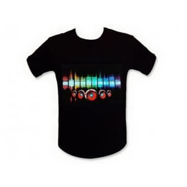 LED-ljusljud t-shirt L equalizer lysande nattklubbar LED-ljud t-shirt.
