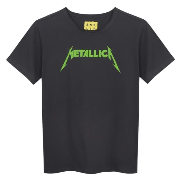Metallica: Neon Amplified Vintage Charcoal Kids T-Shirt 9/10 Years