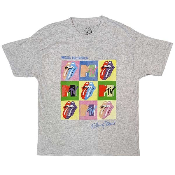 MTV Unisex T-Shirt: Rolling Stones Warhol Squares (X-Large)