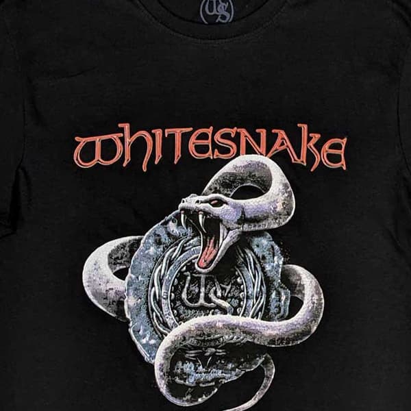 Whitesnake Silver Snake Band Logo T Shirt