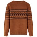 Miniatyrbillede 2 af 7: vidaXL Sweater til børn str. 104 strikket cognacfarvet