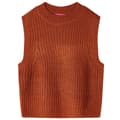 Miniatyrbillede 1 af 7: vidaXL Strikket vest til børn str. 92 strikket cognacfarvet
