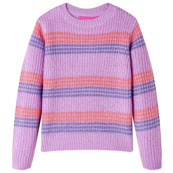 vidaXL Sweater til børn str. 116 strikket lilla og lyserød