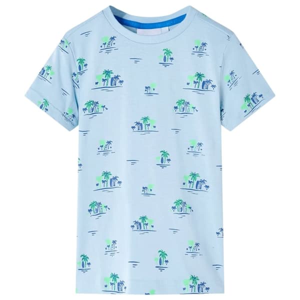 vidaXL T-shirt til børn str. 116 lyseblå