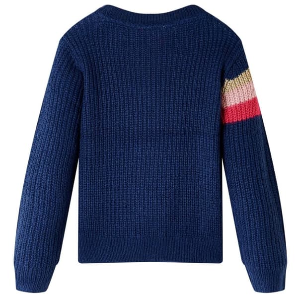 vidaXL Sweater til børn str. 104 strikket marineblå