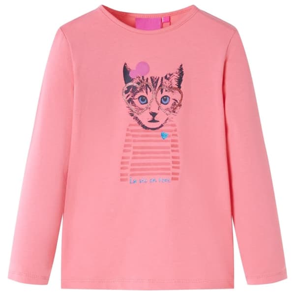 vidaXL T-shirt med långa ärmar för barn rosa 92