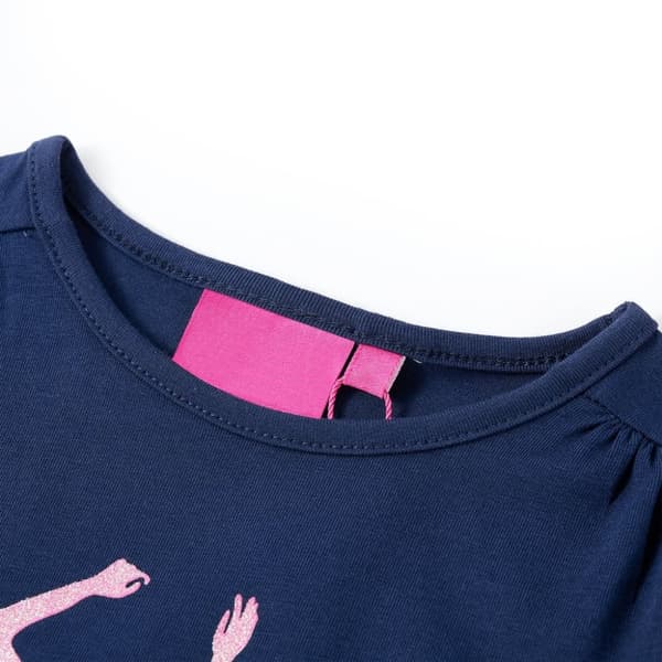 vidaXL T-shirt med långa ärmar för barn marinblå 116